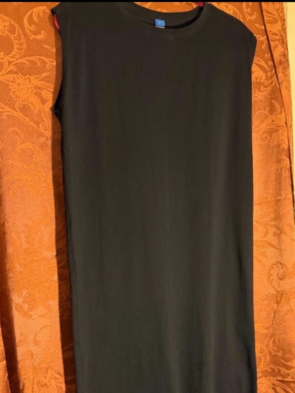 Old Navy Black 100% Cotton Sleeveless Maxi Dress Sz L